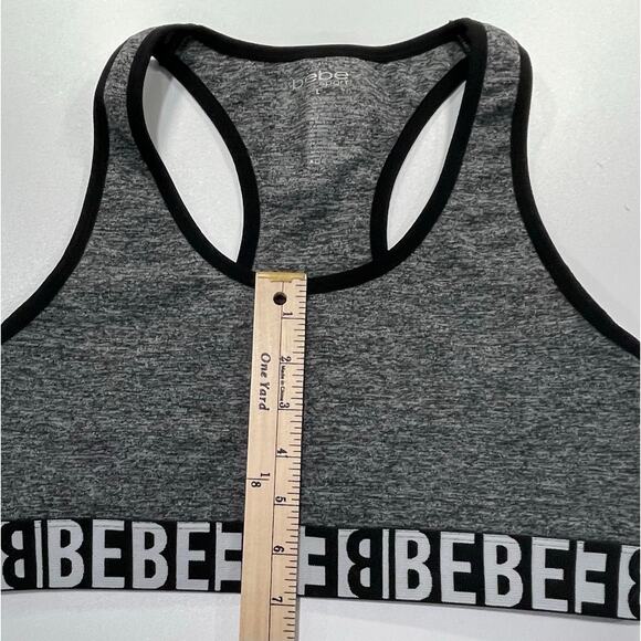 BeBe Sports Bra Top Gray and Black Size Large - Picture 7 of 7